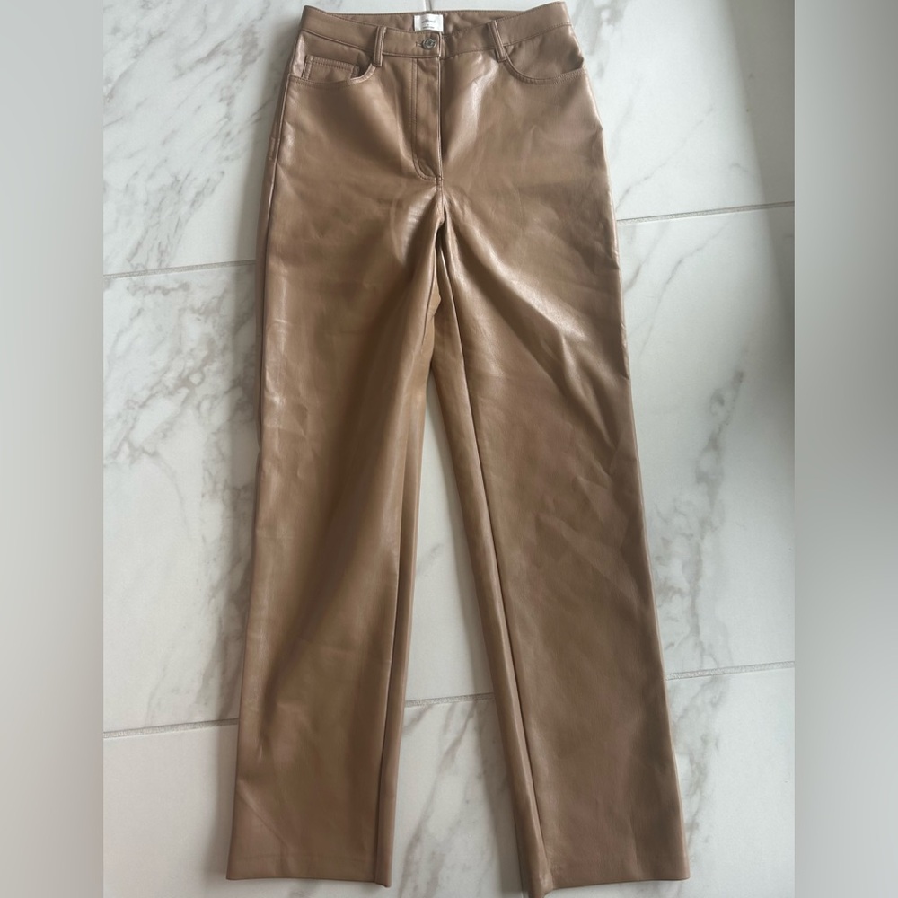 Wilfred Camel Leather Trousers